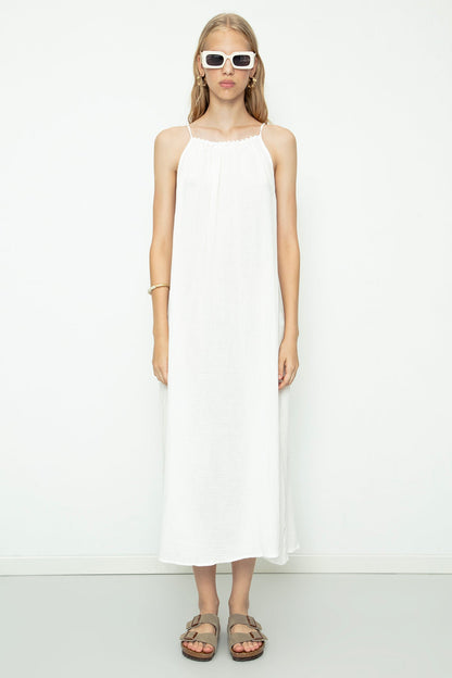 Gaiia Cotton Beaded Maxi Dress
