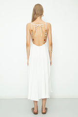 Gaiia Cotton Beaded Maxi Dress