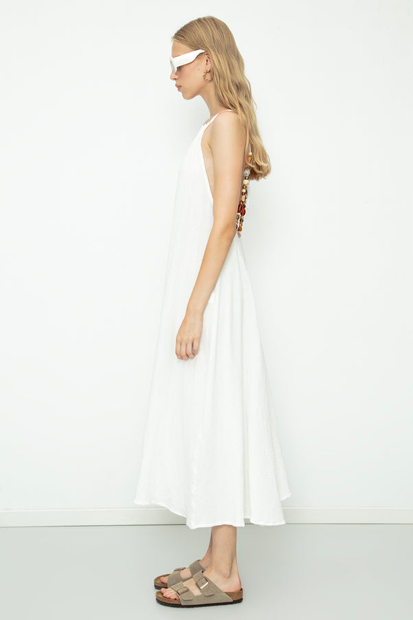 Cotton Beaded Maxi Dress