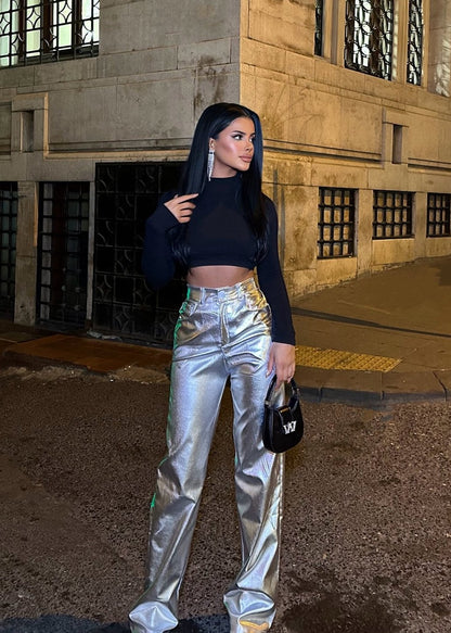 Gaiia Silver High Waist Trouser