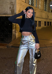 Gaiia Silver High Waist Trouser