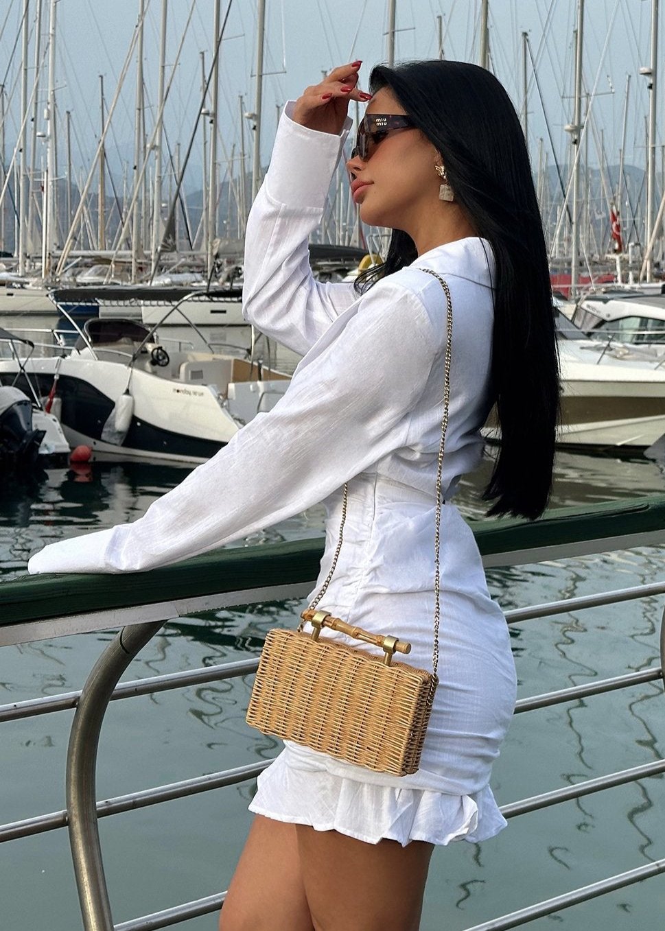 Gaiia Tahlia Shirt Collar Mini Dress