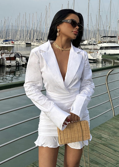 Gaiia Tahlia Shirt Collar Mini Dress