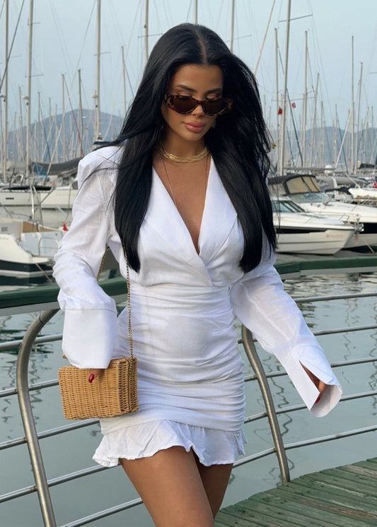 Gaiia Tahlia Shirt Collar Mini Dress - GAIIA