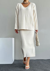 Gaiia Women Ribbed Top & Skirt Co-Ord Set