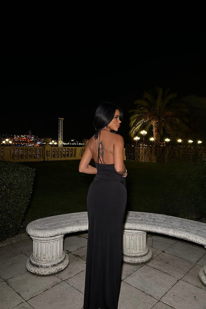 Gaiia Rose Rope Strap Long Dress