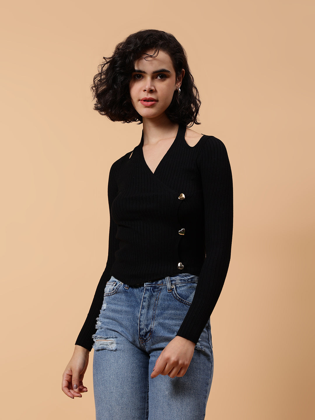 Gaiia Pullover With Heart Buttons