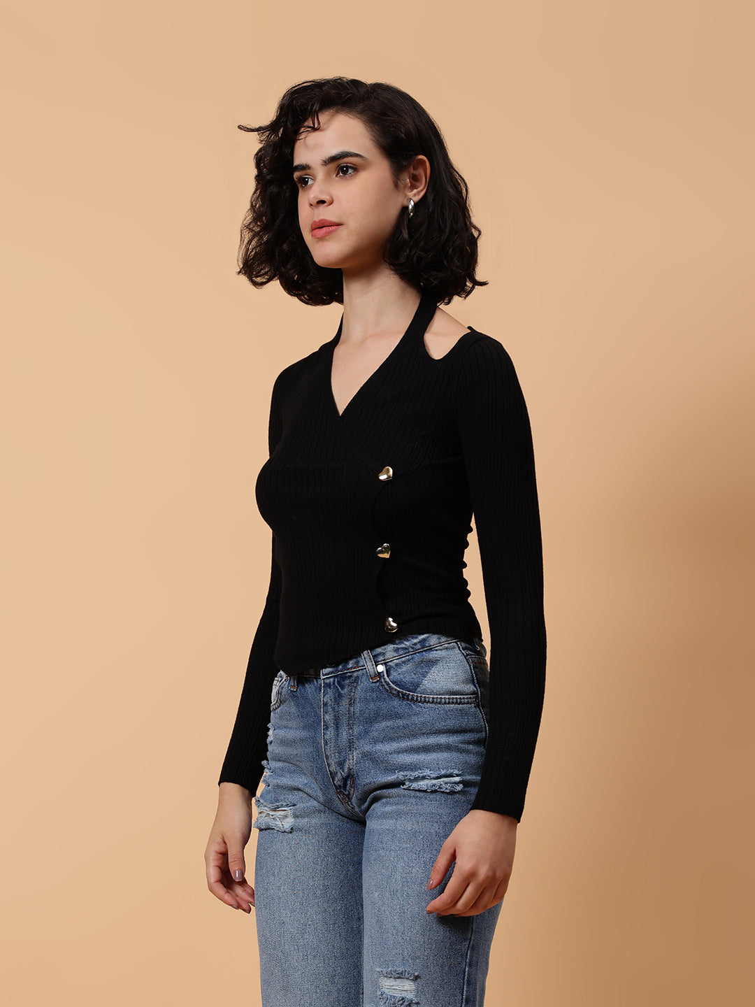 Gaiia Pullover With Heart Buttons