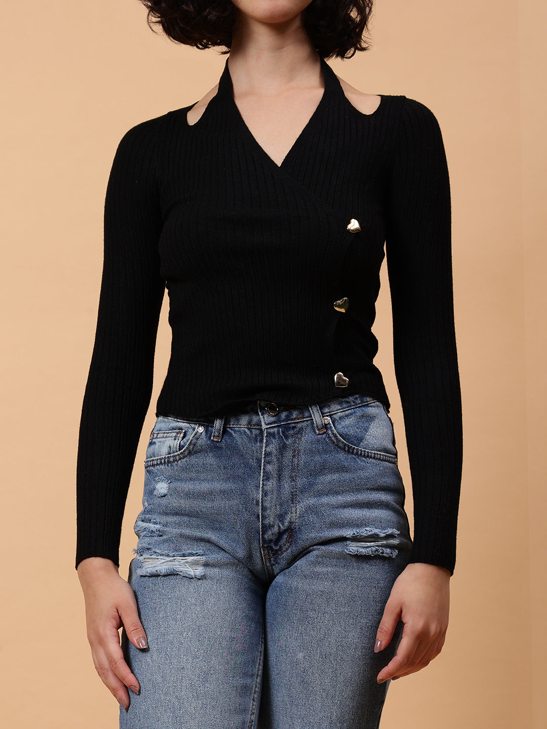 Gaiia Pullover With Heart Buttons