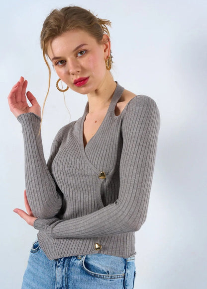 Gaiia Pullover With Heart Buttons