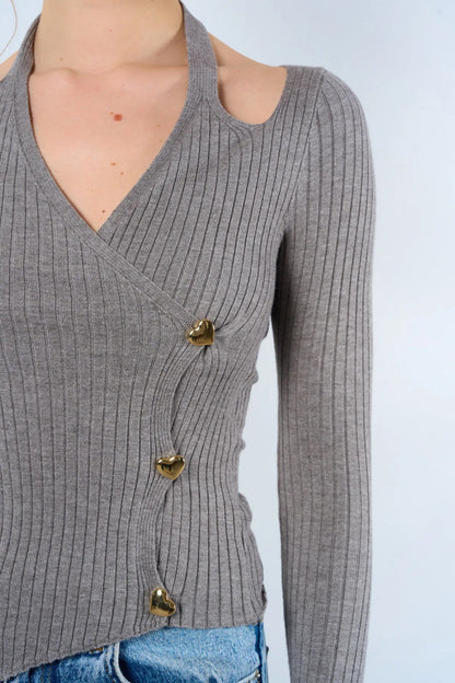Gaiia Pullover With Heart Buttons