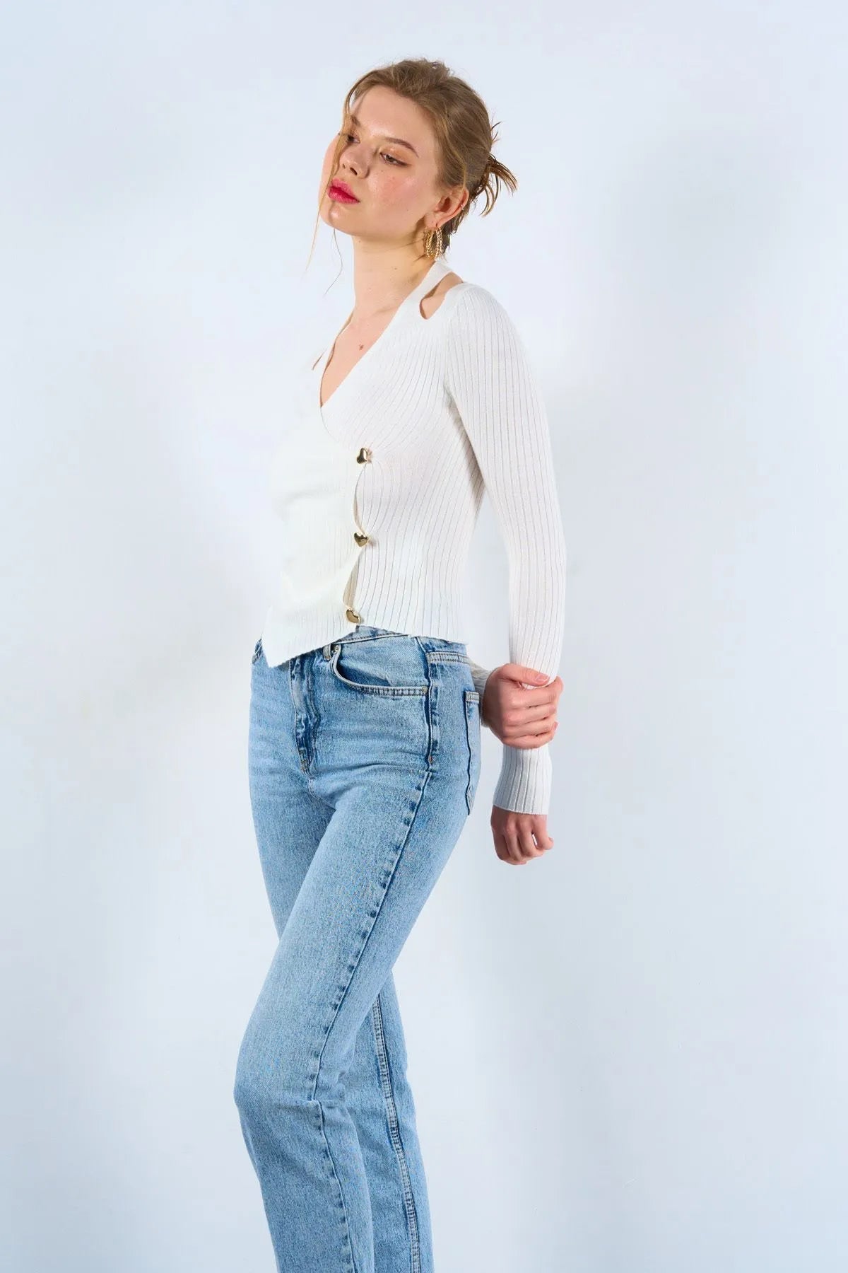 Gaiia Pullover With Heart Buttons