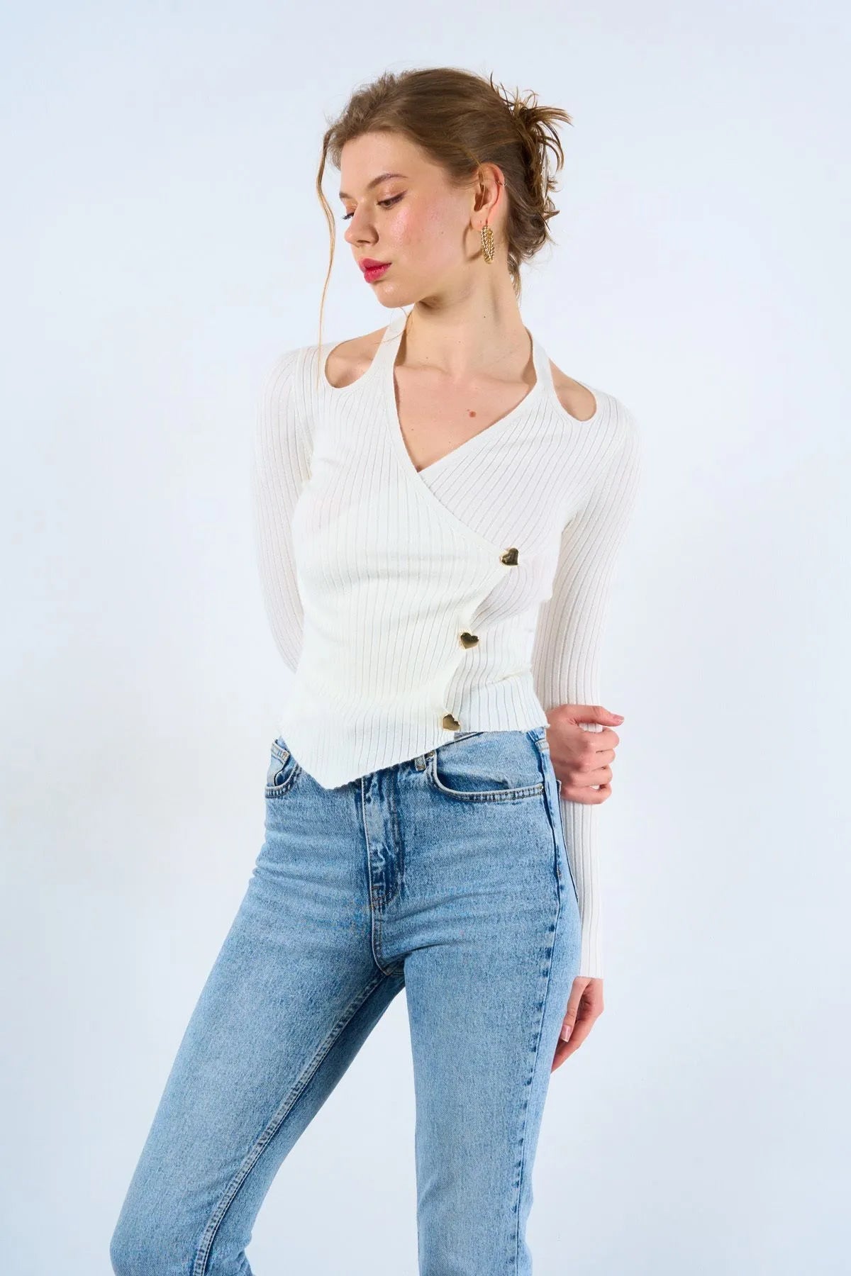 Gaiia Pullover With Heart Buttons