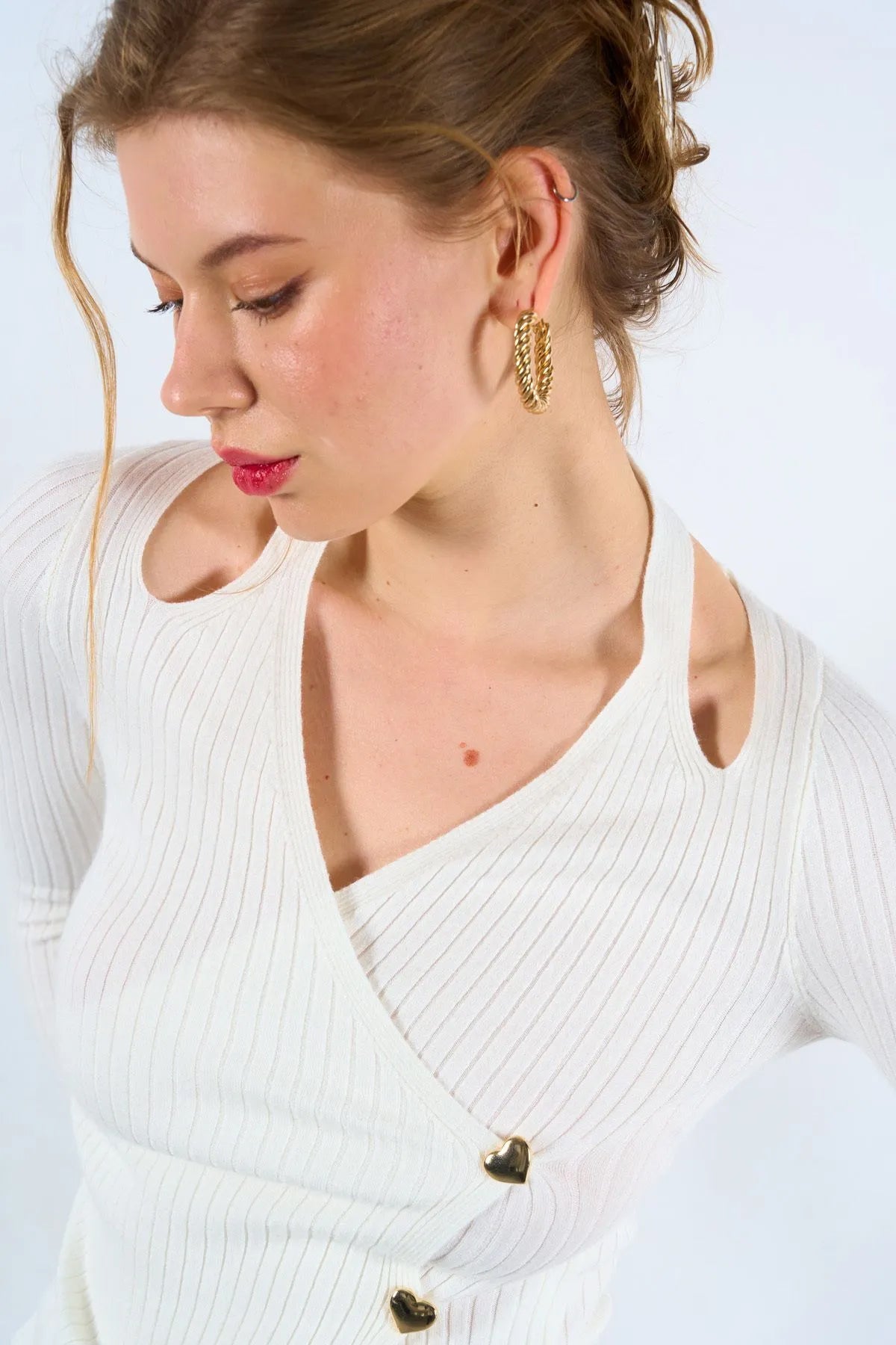 Gaiia Pullover With Heart Buttons