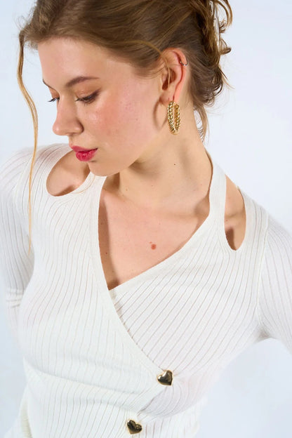 Gaiia Pullover With Heart Buttons