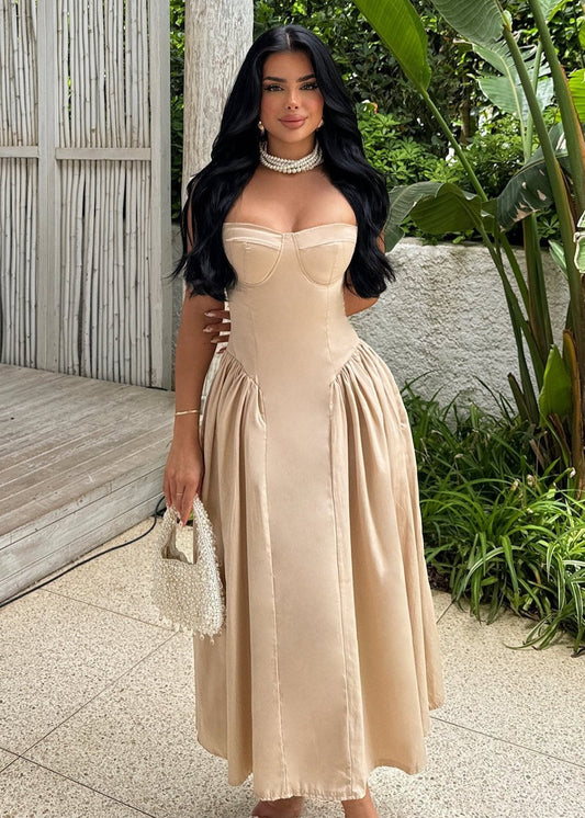 Gaiia Hanna Midi Strap Long Dress