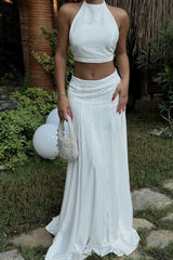 Gaiia Clea Upper And Bottom Co-Ord Set - White