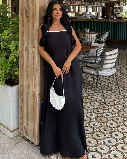 Halter Neck Black Long Amanda Dress