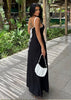 Halter Neck Black Long Amanda Dress