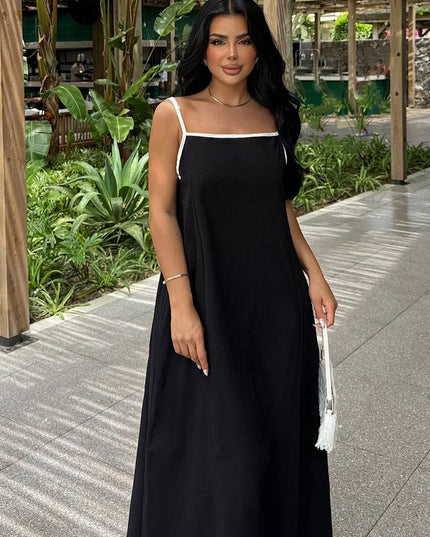 Halter Neck Black Long Amanda Dress