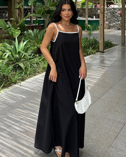 Halter Neck Black Long Amanda Dress