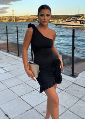 Gaiia Rose Detail Strapless Mini Dress