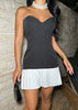 Sweetheart Neckline Strapless Mini Dress