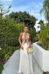 Gaiia 3D Flower Halter Neck Crop Tank Top