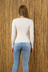 Gaiia Boat Neck Long Sleeve Top