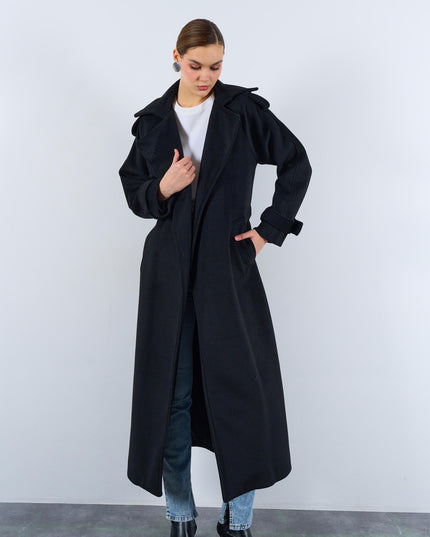 Oversized Belted Pocket Winter Coat