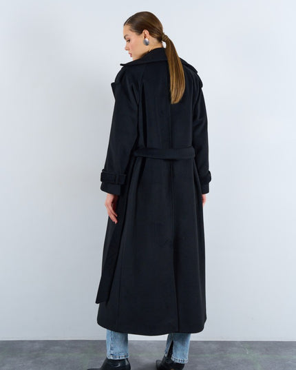 Oversized Belted Pocket Winter Coat