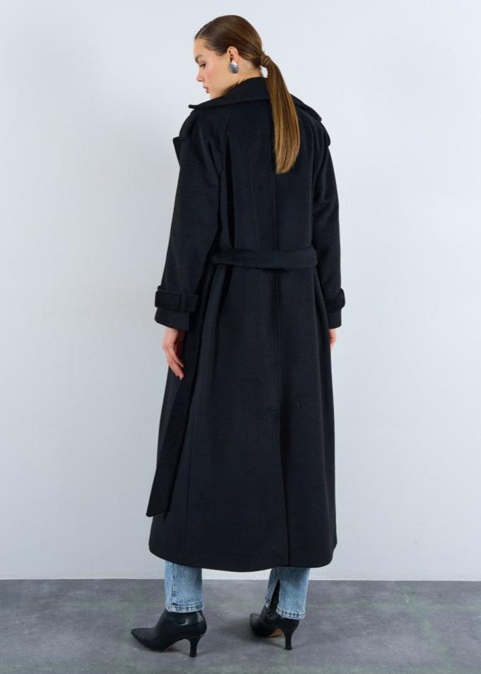 Gaiia Oversized Belted Pocket Winter Coat