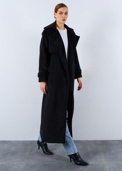 Gaiia Oversized Belted Pocket Winter Coat