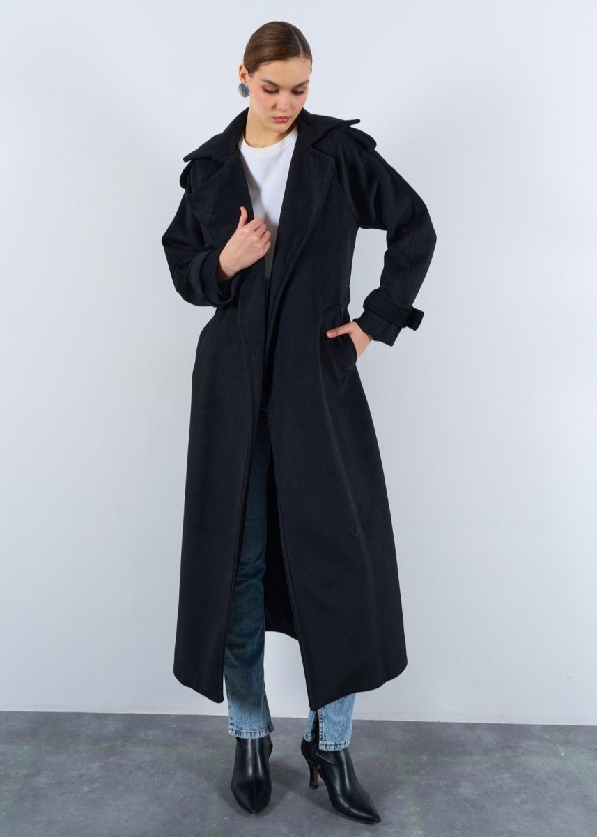 Gaiia Oversized Belted Pocket Winter Coat - GAIIA
