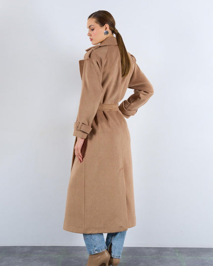 Oversized Belted Pocket Winter Coat