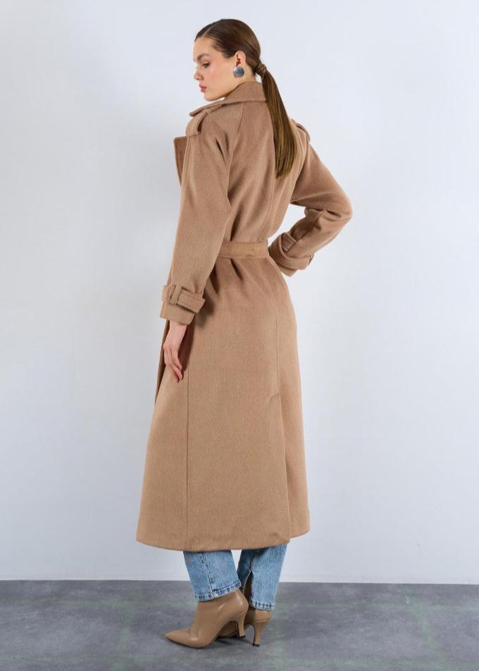 Gaiia Oversized Belted Pocket Winter Coat