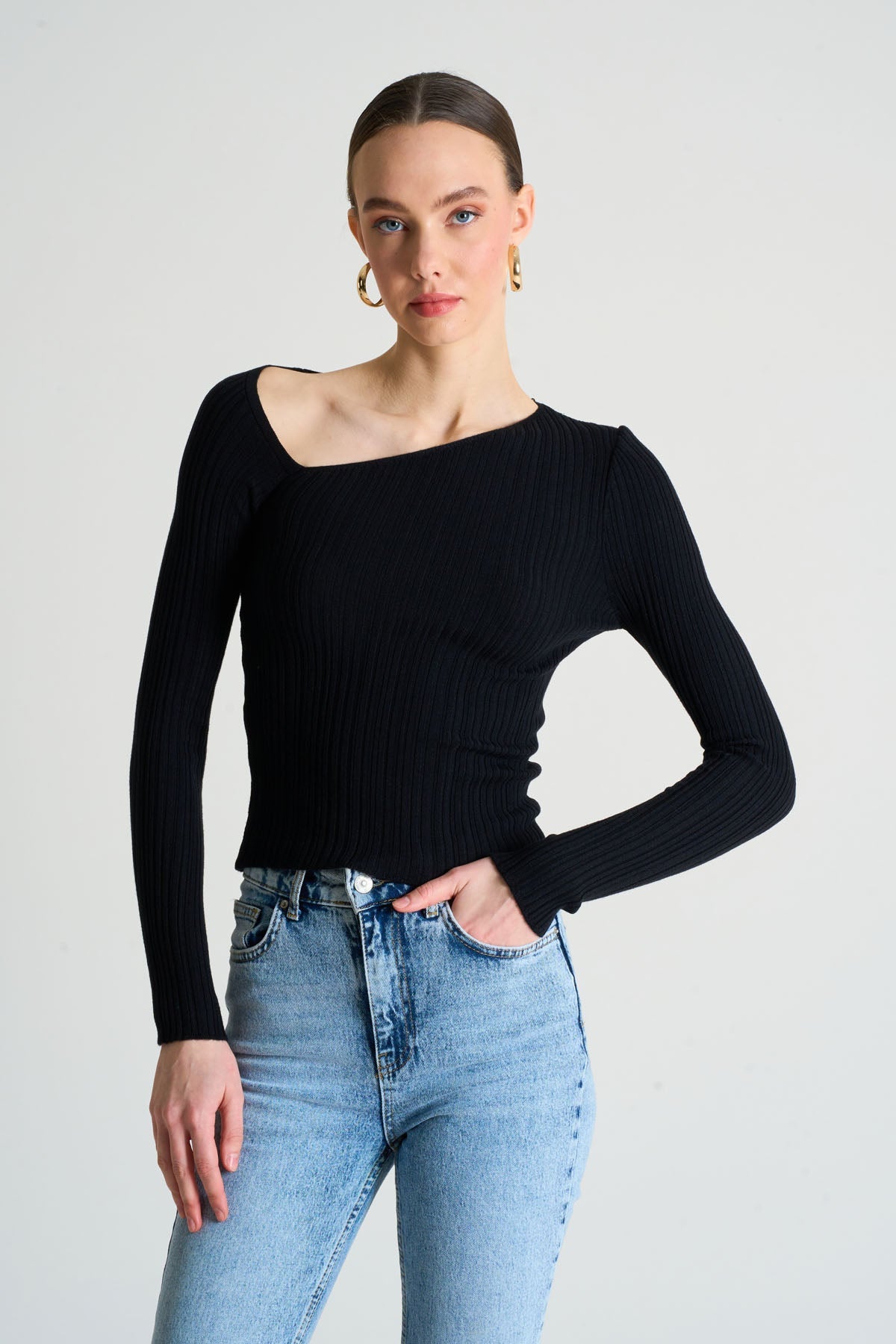 Gaiia Asymmetrical Collar Blouse