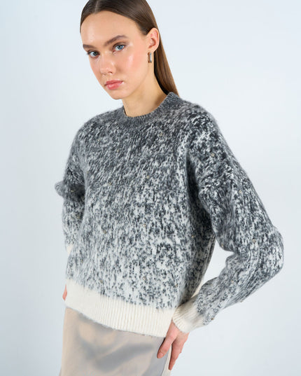 Gradient Fuzzy Crewneck Sweater