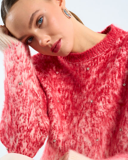 Gradient Fuzzy Crewneck Sweater