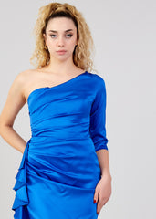 Short Evening Dress With One Sleeve