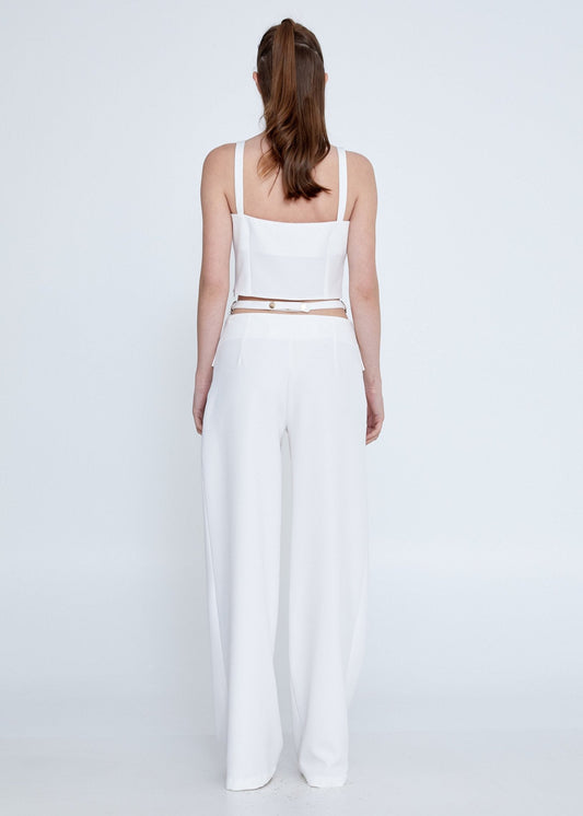 Gaiia Crop Top With Skirt Co-Ord Set - White
