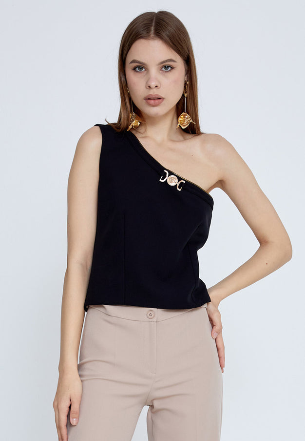 Asymmetrical Strap Crop Top