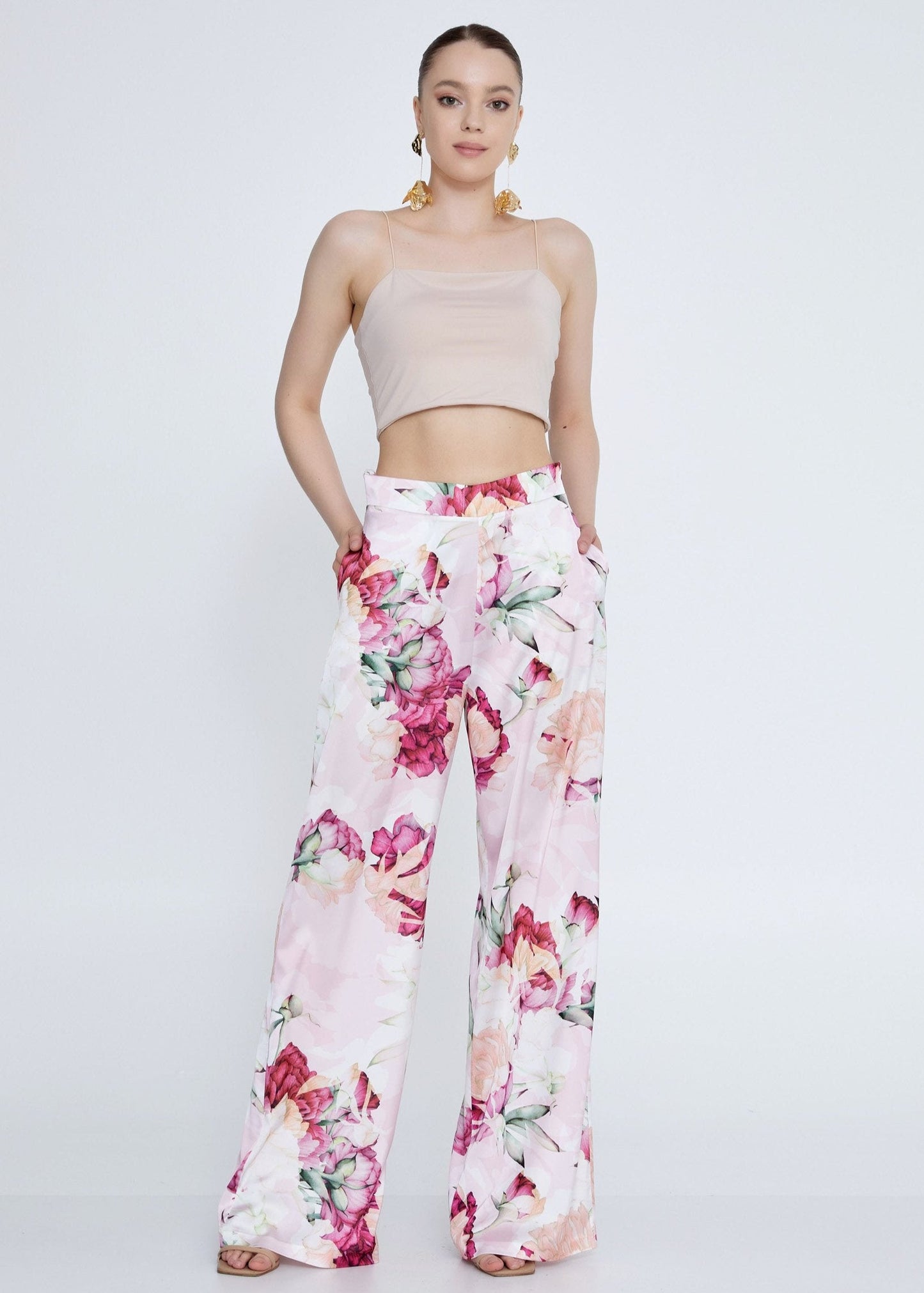 Gaiia Floral Print Straight Pant