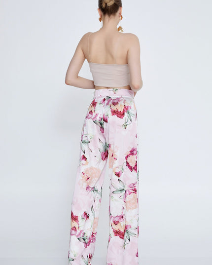 Floral Print Straight Trousers