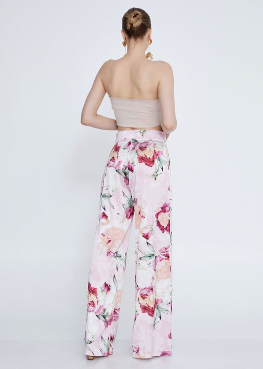 Gaiia Floral Print Straight Trousers