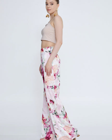 Floral Print Straight Trousers