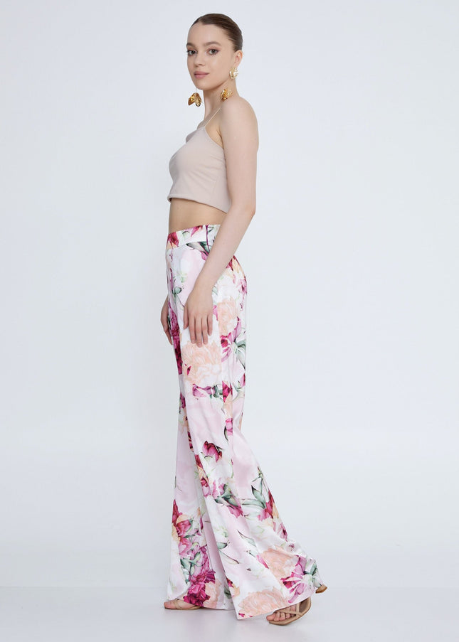 Floral Print Straight Trousers