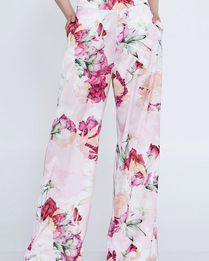 Floral Print Straight Trousers