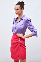 Gaiia Gathered-Skirt-With-Chain