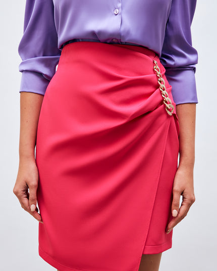 Gathered-Skirt-With-Chain